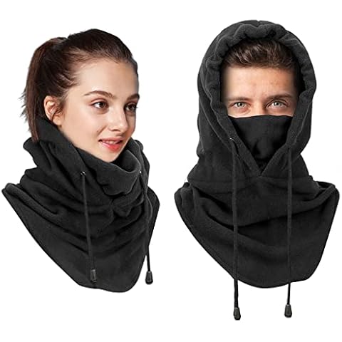 Balaclava Face Mask Winter Windproof Ski Mask Balaclava Thermal Fleece Face Masks Neck Warmer Outdoor Sports Face Cover Hat Snood for Men Women for Motorcycle Skiing Running Biking Unisex Black Cover