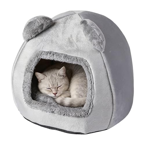 GYHWOFUL Katzenhöhle 40×40 cm, Katzenbett mit Waschbarem Kissen, Kuschelhöhle für Katzen & Kleine Hunde, Katzenkorb zum Schlafen, Warmes &...
