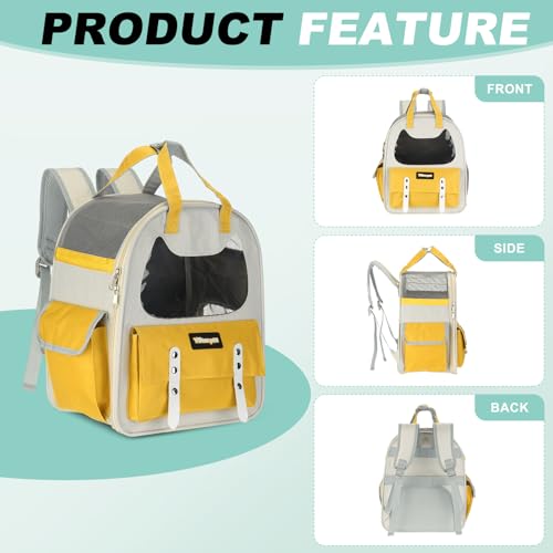 Sac à dos de randonnée pour animaux de compagnie respirant jaune - 5