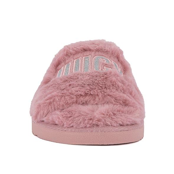 Juicy Couture Women's Slide Slipper Sandals With Faux Fur