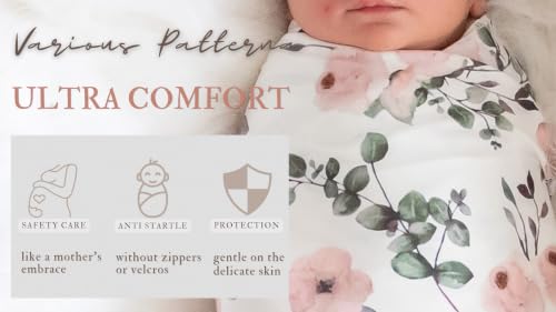 Image of Newborn Baby Swaddle Sets with Headband Pink and Ink