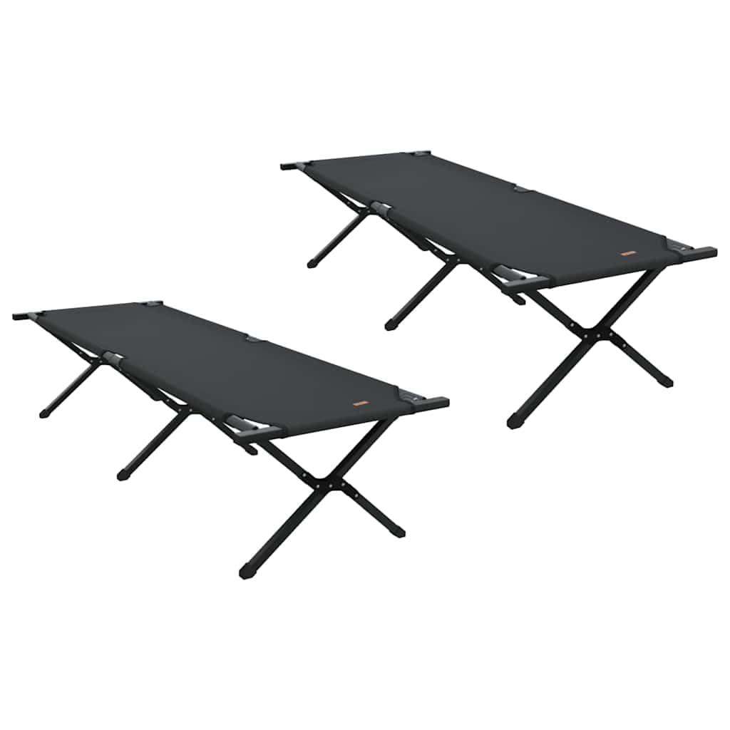 INLIFE Klapp Schlafbett fürs Camping 2 pcs Schwarz Ox Stoff,Sportartikel,Outdoor-Aktivitäten,Camping & Wandern,Camping-Möbel,Feldbetten,Schwarz,22.85 KG,42003181