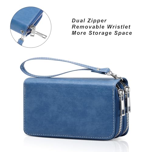 Image of Double Zipper Wallet for Woman Clutch Purse with Cell Phone Holder for Smartphone /Card /Coin /Cash