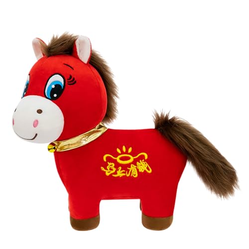 Generico Peluche Caballo Año Nuevo Chino,Mascota Fiesta de Primavera 2026 | Caballo Suave De Peluche,Para Escritorio Mueble TV Estante Sala De Estar Niños Adultos