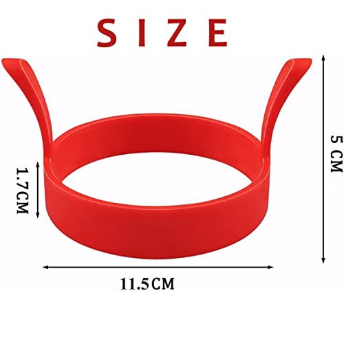 Egg Ring 4-Pack Silicone Egg Rings with Anti-Scald Handle Non Stick Coating Suitable for Egg Frying,Shaping,Pancakes,Mini Burger - Image 2