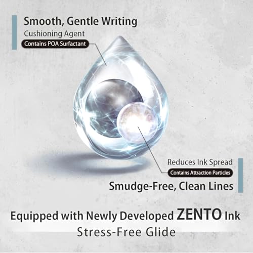 Image of ZENTO Flow Model Ballpoint Pen Hematite 0.5mm Ink Color Black UBNZF05.43 with Original Stylus Ballpoint Pen Stylus