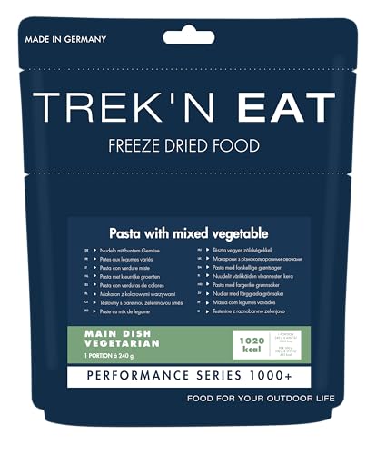 Trek’N Eat Nudeln mit buntem Gemüse PS1000+ Deine hochkalorische Outdoor-Mahlzeit (1000+ kcal) für Trekking, Expedition & Notvorrat