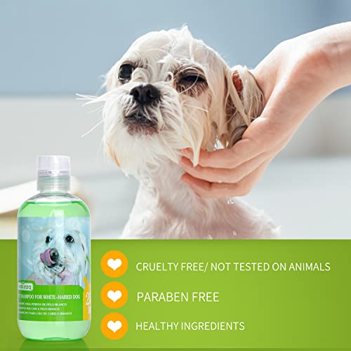 Nobleza Hundeshampoo weißes Fell - Optimale Fellpflege bei hellem & weißen Fell,Hundeshampoo für Weisse Hunde Hund Shampoo Malteser, Havaneser und Bichon 250ml