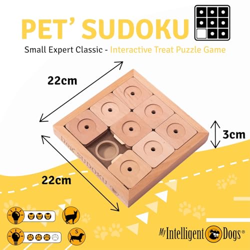 My Intelligent Dogs Interaktives Hundespielzeug Intelligenz Sudoku Small Expert - Intelligenzspielzeug für Hunde & Katze - Interaktives Spielzeug Hund, Katzenspielzeug - Denkspiele für Hunde
