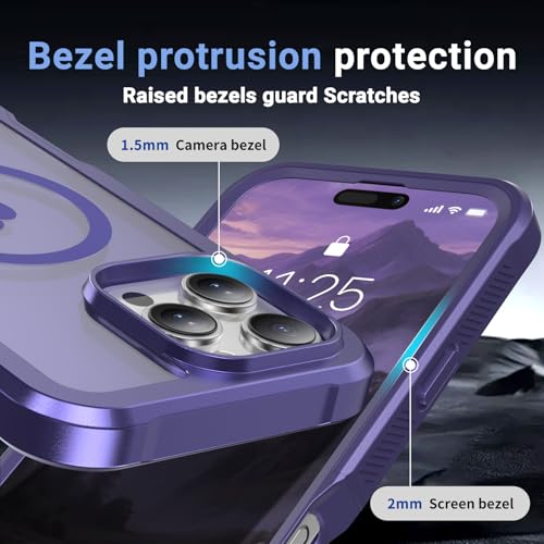 Funda magnética para iPhone 16 Pro resistente a golpes y caídas con carcasa de doble capa 6