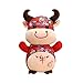 Groust Regalo de Año Nuevo chino buey, juguete de peluche rojo para 2021, signo del zodiaco chino buey, 2021, animales de vaca para decoración de festivales de primavera