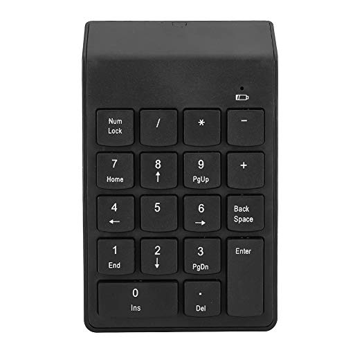 Naroote Number Pad, Numeric Keypads Mini Digital Keyboard USB 2.4GHz 18 Key Financial Accounting Keypad Number Pad for Laptop for PCDesktop (Black)