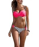 Conjunto de bikini de dos piezas, que incluye un bikini bandeau sin tirantes y una parte inferior de bikini de cintura baja