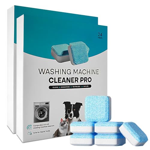 SGZIOO 48 Tabletas Limpia Lavadoras, Pastillas Lavadora, Limpiador Lavadora, Washing Machine Ceaner, Eliminan Malos Olores, Bacterias, Suciedad y Acumulaciones, para Todas Las Lavadoras