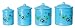 International Miniatures Dollhouse Miniature 1:12 Scale Canisters, Set of 4 w/Lids, Blue