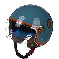Vintage Casco Moto Aperto 3/4 Jet - Mezzo Casco Retrò Con Visiera, Certificato ECE, Calotta ABS, Unisex, Taglie S-3XL - 2
