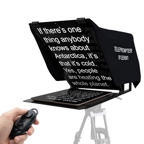 Leeventi NEO Teleprompter für Kamera Smartphone & Tablet Autocue Prompter kompatibel mit DSLR Webcam & iPad Teleprompter für YouTube Videos Vlog Streaming Interviews & Präsentationen