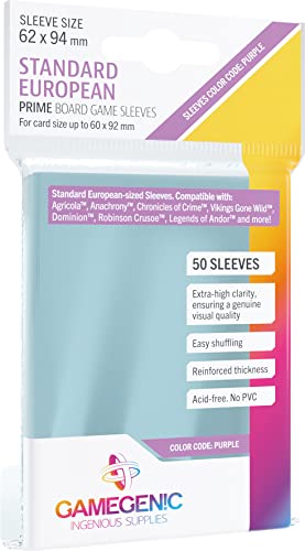 Gamegenic Prime Standard European-Sized Sleeves 62x94mm (50)
