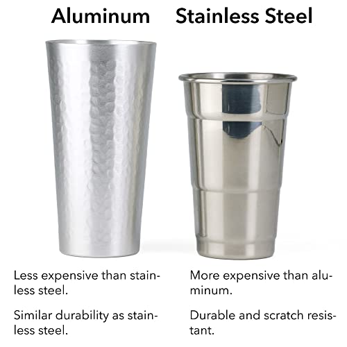 Clw Silver Aluminum Hammered Tumblers 20 Oz, Sef Of 6 #TOP2