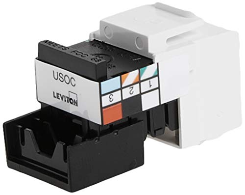 Conector QuickPort Leviton 41106-RW6 de grado de voz en color blanco 3