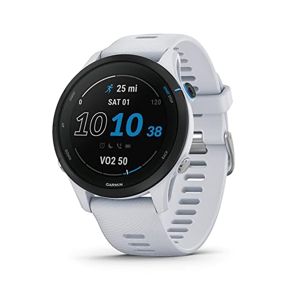 Garmin Forerunner® 255 Music, GPS Running Smartwatch with Music, Advanced Insights, Long-Lasting Battery, White