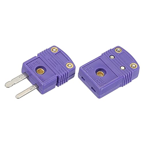 MECCANIXITY Mini E Type Thermocouple Wire Connectors Male Female Plug Adapter High Temperature 220°C(428°F) for Thermocouple Sensor Probe