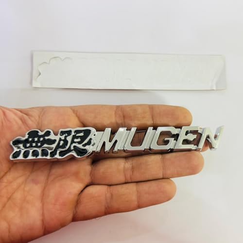 Image of Emblems for Car & Bike Metal Lo.go and Grill Me.tal Lo.go, Auto Accessories for Car Emblem 3D Badge Auto Racing Sport Sticker Grand Tourer Decal. (Black Chrome Mugen Metal Logo.)