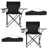 2 Pack Portable Camping Chairs Folding Lawn Chair Outdoor Lightweight Beach Chair with Cup Holder & Carry Bag for Outside Sports, Fishing, Hiking, Travel, Picnic, Backyard
