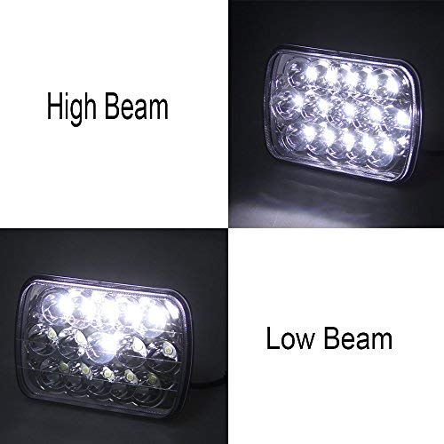 Amuniesun 2Pc 45W Rectangle 7X6 5X7 Led Headlights 6052 6054 H5054 H6054 Hi/Low Sealed Beam Replacement For Chevy Express Cargo Van 1500 2500 3500 Jeep Wrangler Toyota Pickup Dodge Ram #TOP3