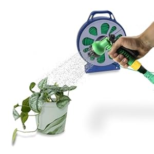 Avilia Ausziehbarer Gartenschlauch mit Multifunktionspistole, 7 Einstellungen und Spender, für Bewässerung, Autowäsche und Bewässerung, mit Universalanschluss, 15 m