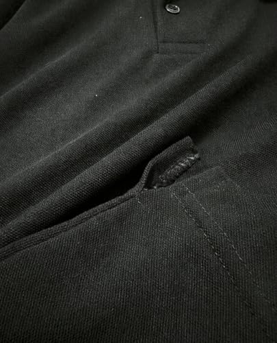 Romba Sport Men's Summer Polo Shirt Soft Comfortable Casual Sport Polo Shirt (Black, M)