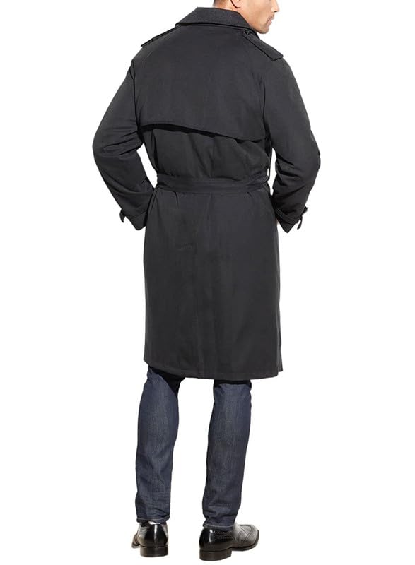 Image of London Fog Men's Raleigh Double Breasted Long Trench Coat with Zip Out Liner