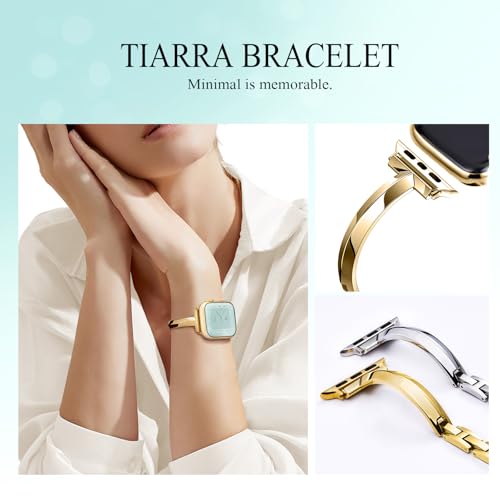 Image of Missair Thin Band Compatible with Apple Watch 38mm 40mm 41mm 42mm 44mm 45mm 46mm 49mm for Women, Slim Bracelet Designer Dressy Stainless Steel Metal Strap for iWatch Series 11 10 9 8 7 6 5 4 SE Ultra