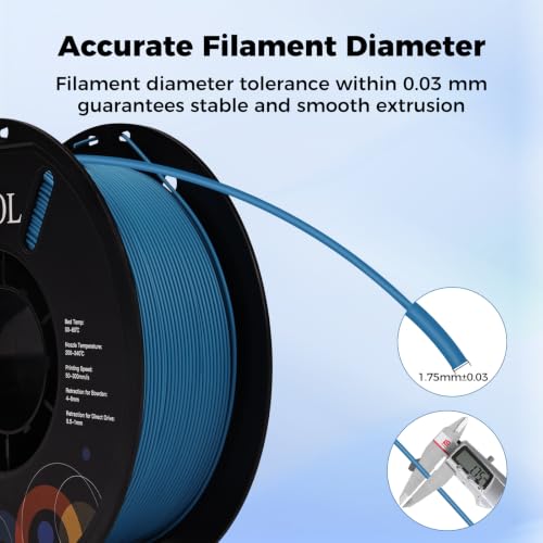 Image of Sovol 3D Printer Matte PLA Filament 1.75mm 1KG (2.2lbs), Ashen Blue