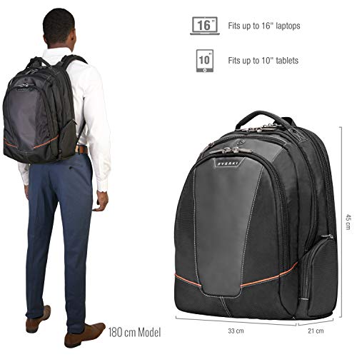 EVERKI Flight Business - Spacious Business Backpack for 16-inch Laptops, Large Compartments, Travel Laptop Backpack, Extra Large Bookbags for Men, Capacity of 28.5-L (EKP119), Black3