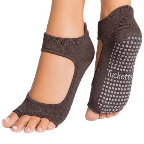 Image of Tucketts Allegro Toeless Pilates Socks with Grips for Women, Non-Slip Open-Toe Grip Socks for Yoga, Barre, Dance, Reformer