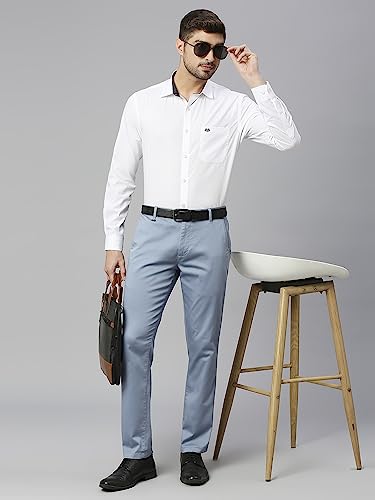 Image of Thomas Scott Men's Cotton Slim Fit 100% Formal Shirt with Spread Collar and Full Sleeves