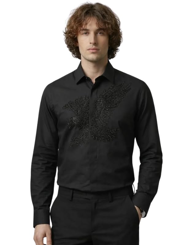pehanoge Men's Embroidered Giza Cotton Shirt | Premium Formal Shirt, Luxury Soft Breathable Office Wear-picture-31