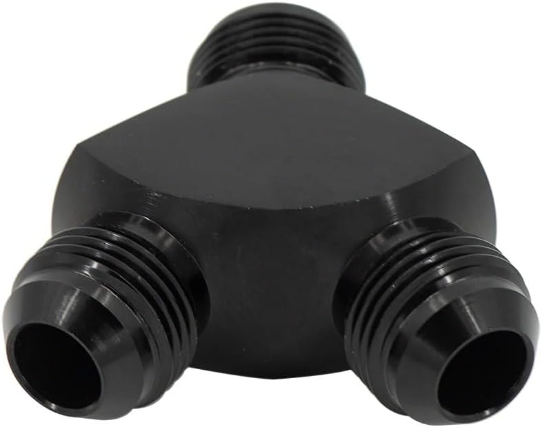 6AN to 2X AN6 Y Block Flare Fitting Adapter Union Splitter black