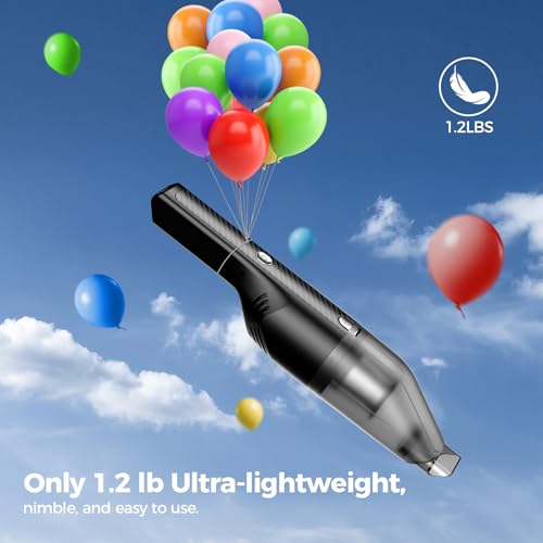Image of Handheld Vacuum Cordless -Car Vacuum Portable Cordless Cleaner Powerful Suction,1.2lbs Lightweight, Type-C Charge, Multiple Accessories, Portable Hand Vacuum for Home, Pet and Car