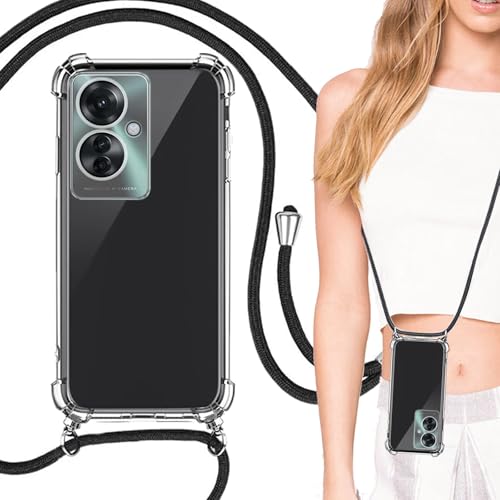 Heofuixt OPPO Reno11 A ケース クリア 透明 カバー Reno11A A401OP CPH2603 スマホケース case 耐衝撃 肩掛け ストラップ 斜め掛け クリアケース 首掛け ショルダーケース 透明カバー 携帯カバー 薄型 軽