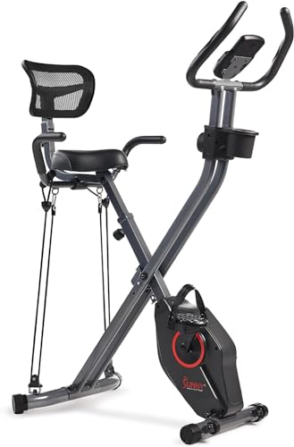 Sunny Health & Fitness X Bike Pro estática magnética plegable, capacidad de peso de 135 KG, bajo impacto, resistencia de 14 niveles   SF B223012