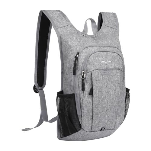 MOSISO 15L Lightweight Hiking Daypack Small Packable Hiking Backpack for Men Women, 3 Layer Casual Foldable Day Pack Shoulder Bag for Travel Camping Outdoor, Grey