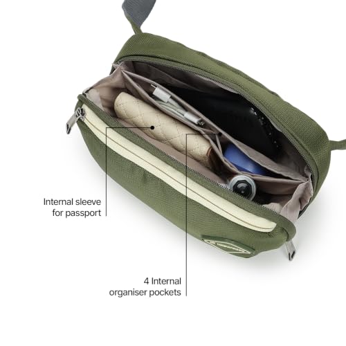 Image of uppercase Cubo Waist Bag for Men & Women- Crossbody Sling Bag for Biking Travel, Outdoor Sports, Camping, Hiking, Cycling | Waist Pouch with Adjustable Strap, Compartment and Zipper Pockets (Green)