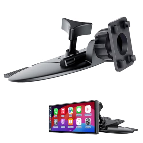Epronic CD Slot 17mm Ball Adapter GPS Mount for Carplay Screen, 4-Button Lock Compatible with 7-10.26 Inch Portable Monitor Cell Phone Backup Camera Car Auto Stereo GPS
