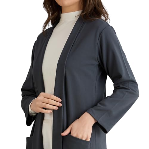 Image of Smarty Pants women's cotton open front trench jacket.