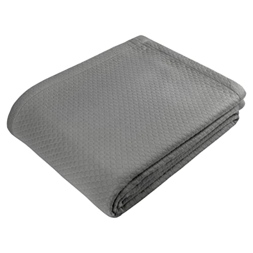 COTTON CRAFT Soft Cotton Blanket Coverlet - Plush French Matelassé Diamond - All Season Cooling Throw Blanket - Breathable Skin Friendly Luxurious Layer Bed Spread - Sofa Couch Dorm - Full Queen Grey