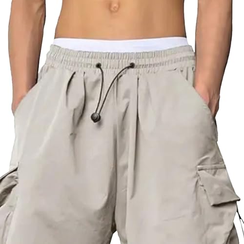 Men's Baggy Cargo Pants Casual Hip Hop Parachute Pants Street Harem Sweatpants Drawstring Trousers with Pockets2