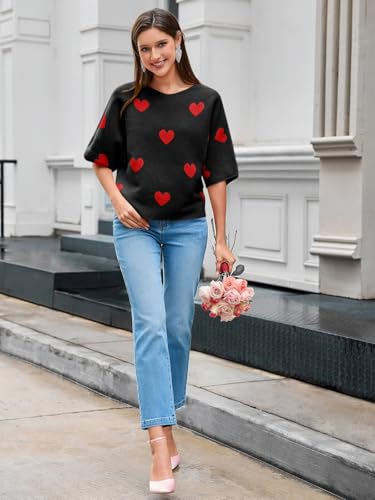 Image of Cicy Bell Womens Half Sleeve Sweaters Oversized Boat Neck Knitted Pullover Sweater Trendy Casual Loose Fit Fall Tops