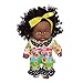 Zerodis Reborn Baby Dolls, 25CM Morbido Vinile Africano Bambina Tromba Giocattolo di Simulazione con Fondo Colorato Girasole Vestito Certificazione EN71(#1)